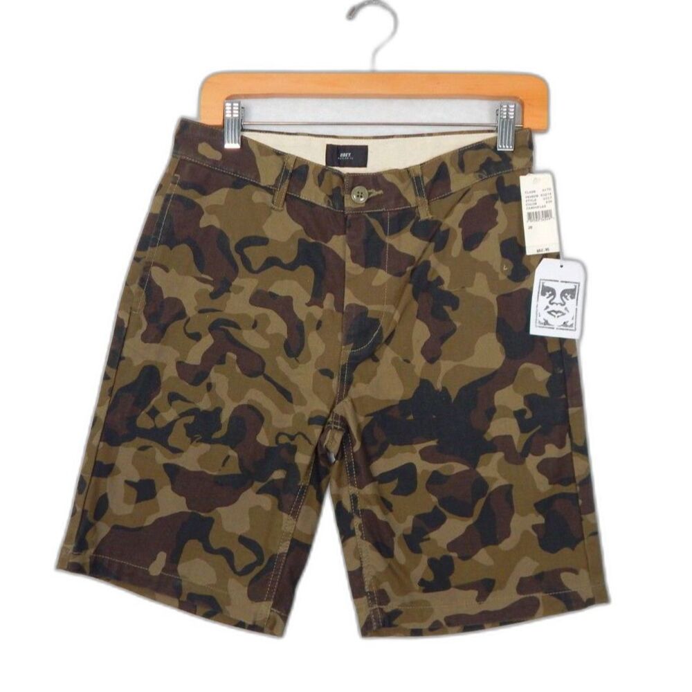 PacSun OBEY Camo Shorts Men's Size 28 NWT Military Cargo Streetwear Gorpcore